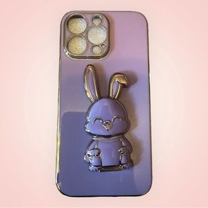 Ultimate Protection for Your iPhone: Plated Phone Case with Rabbit Phone Holder